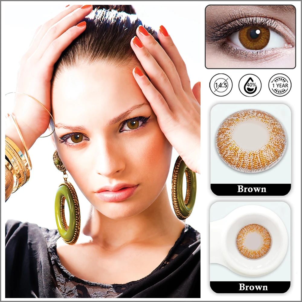

2pcs/pair Colored Contact Lenses Eye Vika tricolor Series Contact Lenses Color Cosmetic Contact Lens for Eyes lentes de contacto