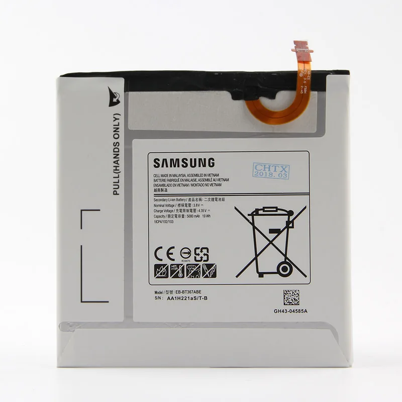 Оригинальный аккумулятор для Samsung Galaxy Tab A2S 8 0 T385 T380 EB BT367ABE 2017 Edition 5000