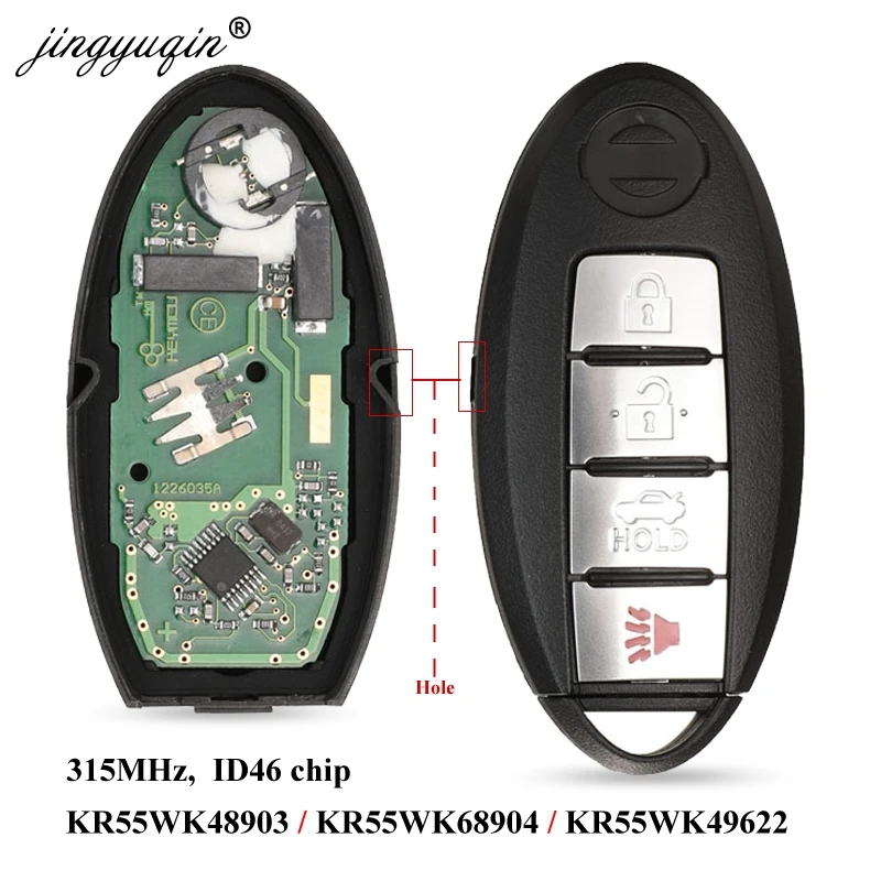 Умный дистанционный ключ jingyuqin для NISSAN Altima Teana Maxima MURANO Infiniti G25 G35 G37 Q60 FX35 FX37 QX70 FX50 315