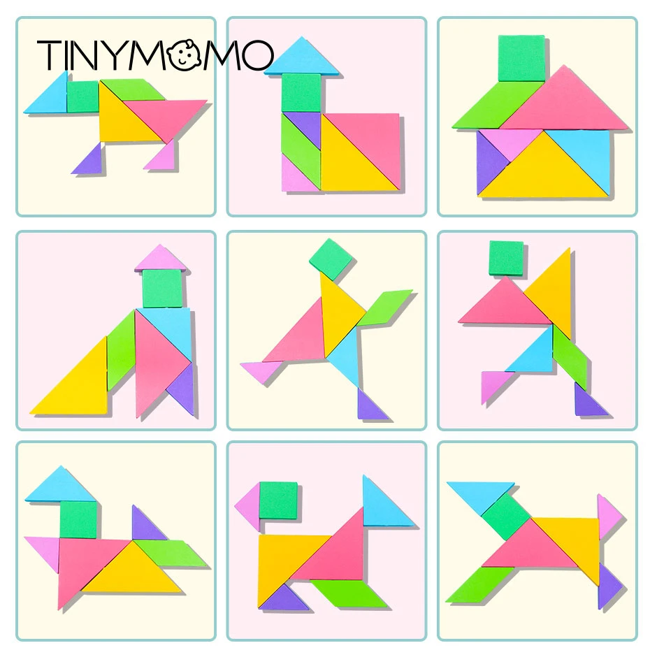 Магнитные 3D головоломки Tangram игра Монтессори Обучающие Настольные игры для