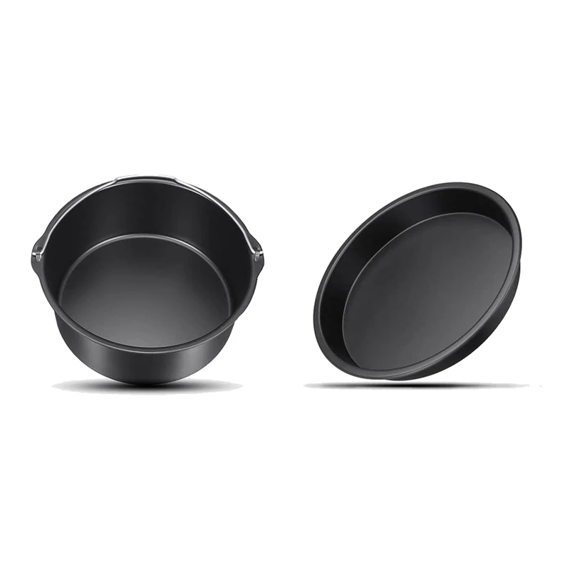 

Top Sale Air Fryer Accessories 8 Inch Cake Barrel Pizza Pan Fit For All 4.2QT - 5.8 QT Deep Fryers Set Of 2