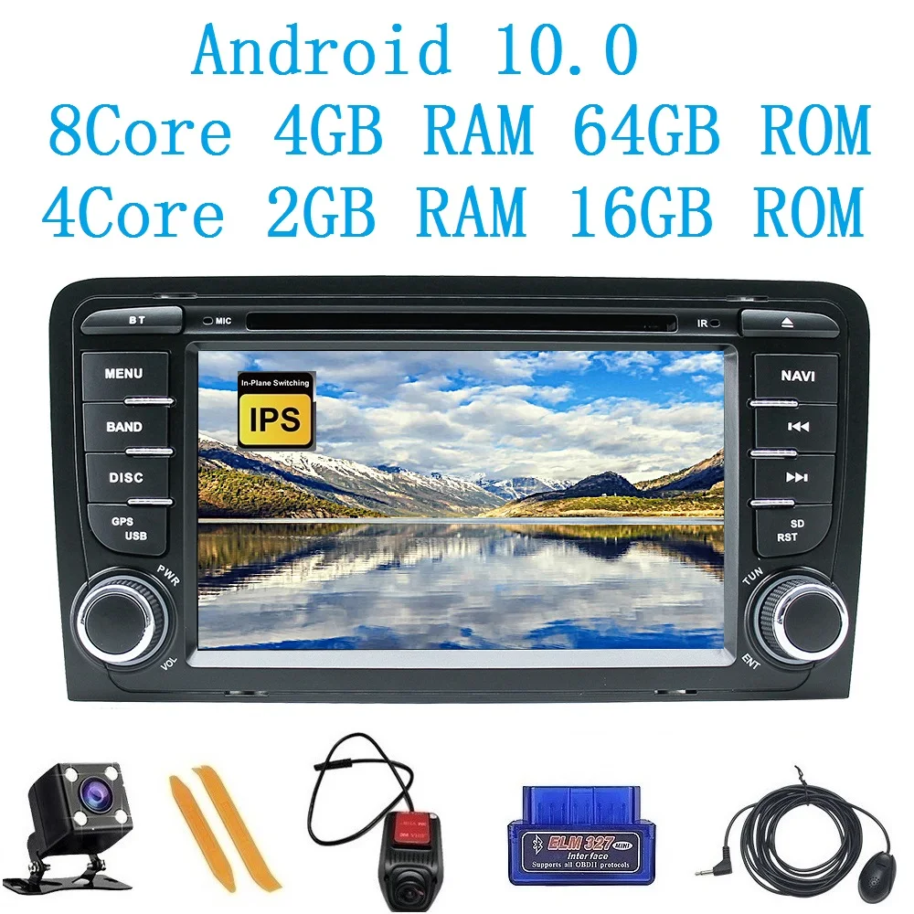 

ZLTOOPAI Car Multimedia Player Android 10.0 For Audi A3 S3 2002-2013 GPS Navigation DVD Player DSP USB DVR SWC IPS + Gift