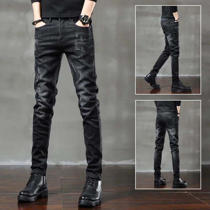 

Summer Tide Brand jeans for men slim fit pants classic jeans male Korean Fashion Hip Hop Trousers Straight Elasticity Pants