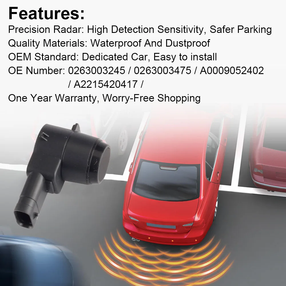 Dasbecan 4PC New Parking Distance Control Assist Sensors For Mercedes-benz 2007-2014 C-Class 0263003245 0263003475 A0009052402 | Автомобили