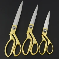 vintage modern high quility stainless steel sewing scissors for fabric clothes tailor scissors golden sharp blade accessory