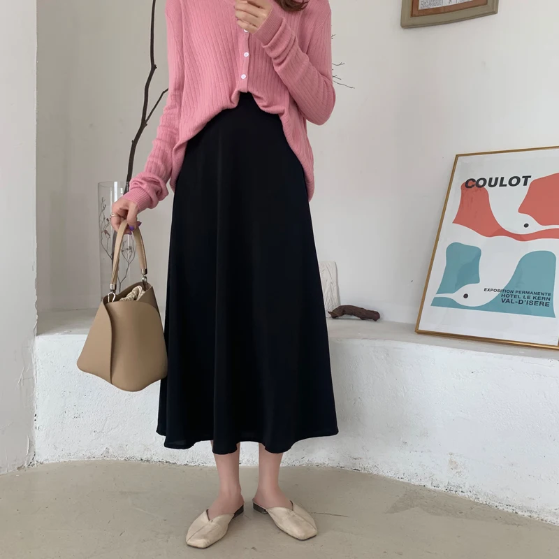 Women Summer elegant OL Skirt Ladies A-Line Fashion Party Office Skirts Solid High Waist | Женская одежда