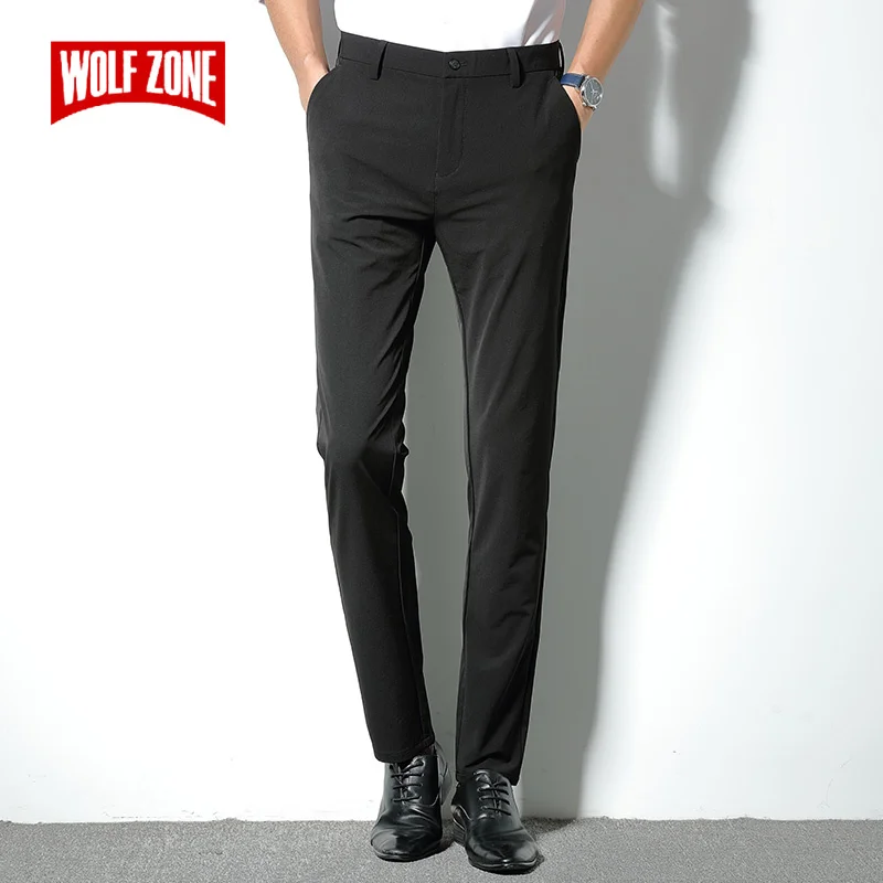 

Весенне-летние дышащие мужские брюки деловые классические однотонные брюки мужские модные прямые Стрейчевые брюки мужские
