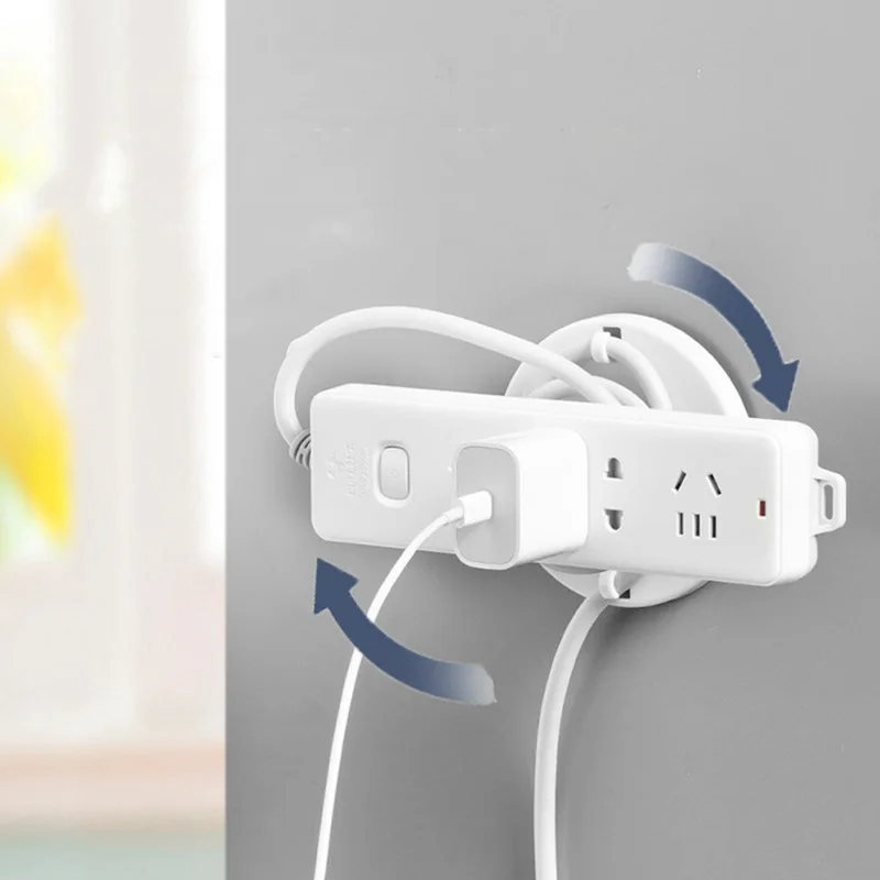 

Self Adhesive Power Strip Holder Wall Mounted for Fixing Insert Row Wifi Router Multifunctional Socket Organizer for Living Room