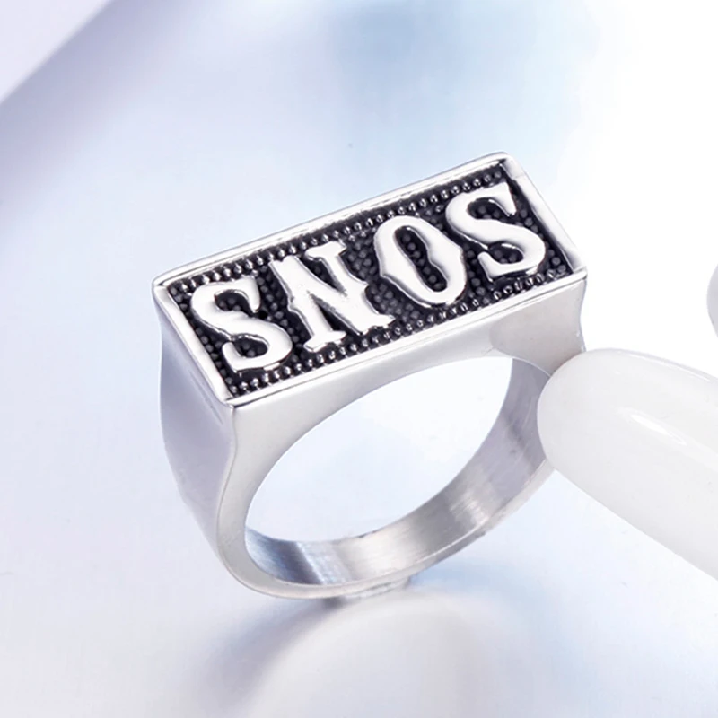 

Men's Stainless Steel Ring Punk Personality Letter Jewelry Fashion Biker Accessories Boyfriend Gift Wholesale