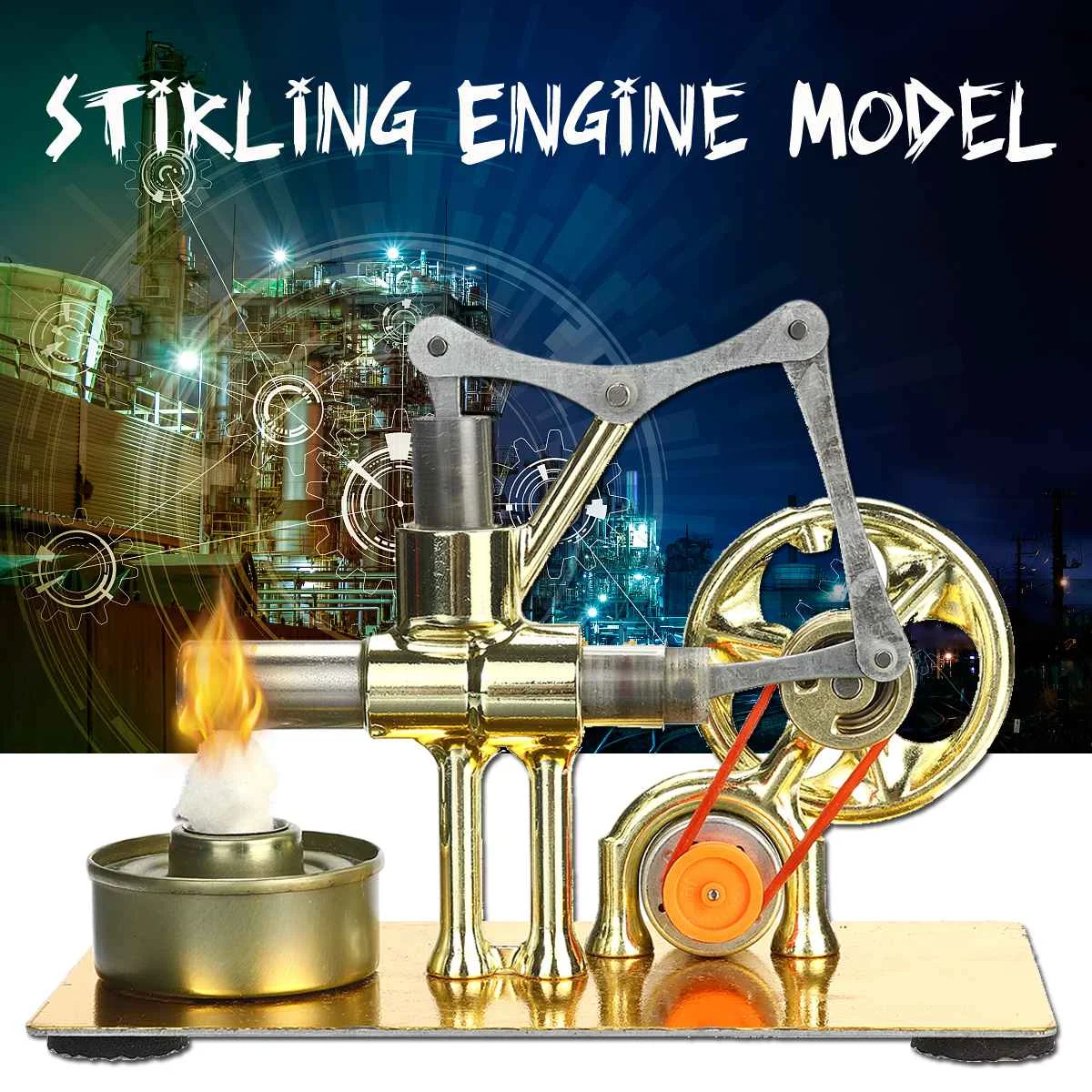 Миниатюрная модель двигателя с горячим воздухом для электрогенератора