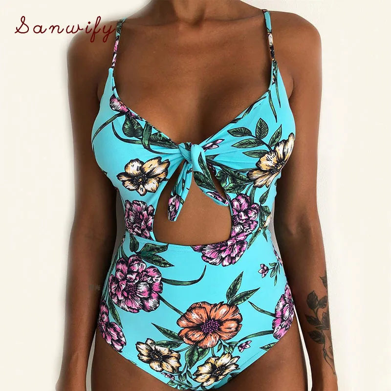 

Print 2020 Swimwear Women Piece Swimsuit Plus Size Push Up Bathing Suit Sexy Swimming Suit Bandage Lace Up Crop Top Bodysuit