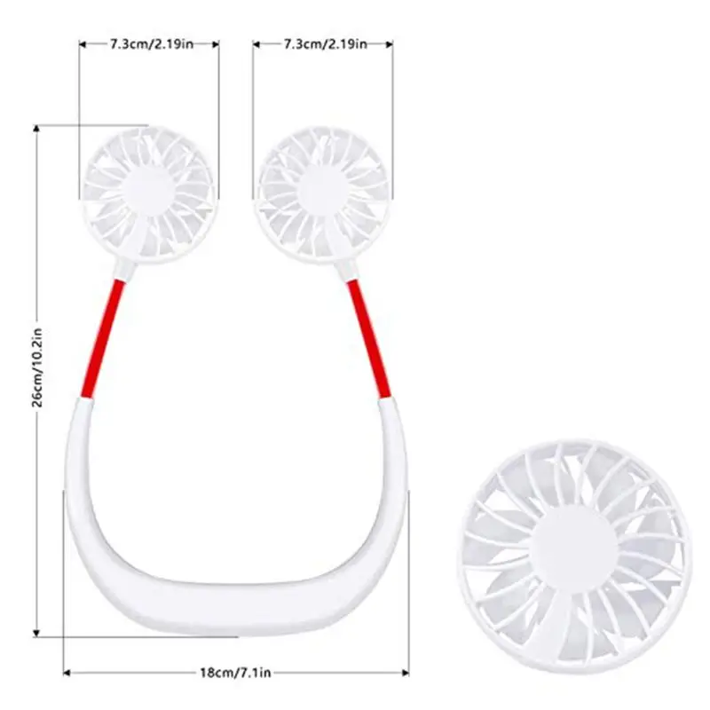 Повязка на шею с функцией свободные руки USB перезаряжаемый двумя вентиляторами