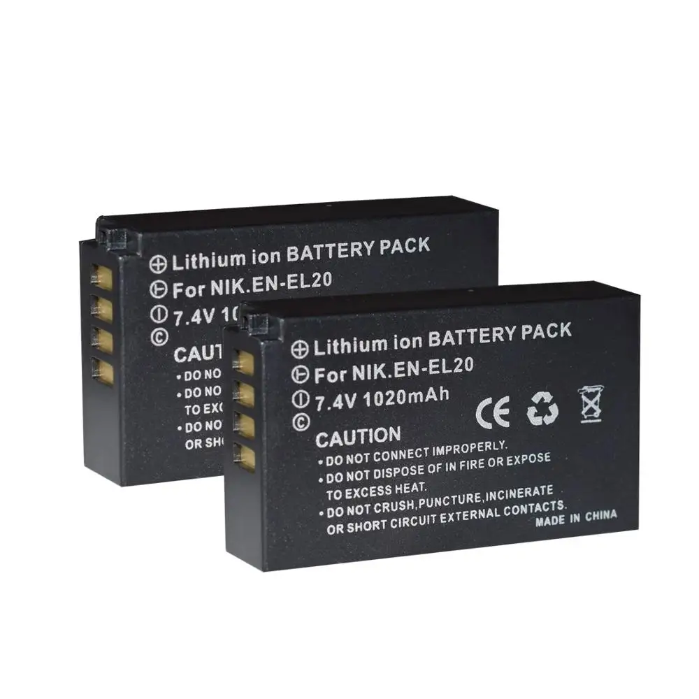 2x Battery for Nikon EN-EL20 EN-EL20A Coolpix P1000 camera | Digital Batteries