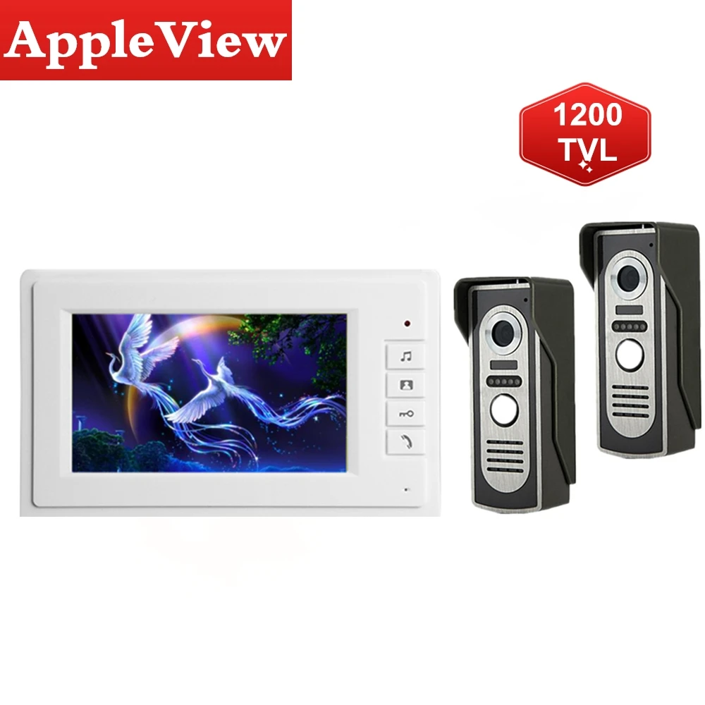 Видеодомофон 7 ''TFT цветной ЖК дисплей проводной видеодомофон система
