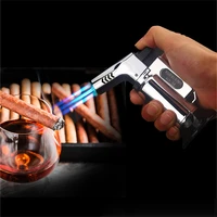 large capacity torch turbo lighter spray gun butane 3 flame blue flame natural gas lighter cigar explosion proof outdoor kitchen