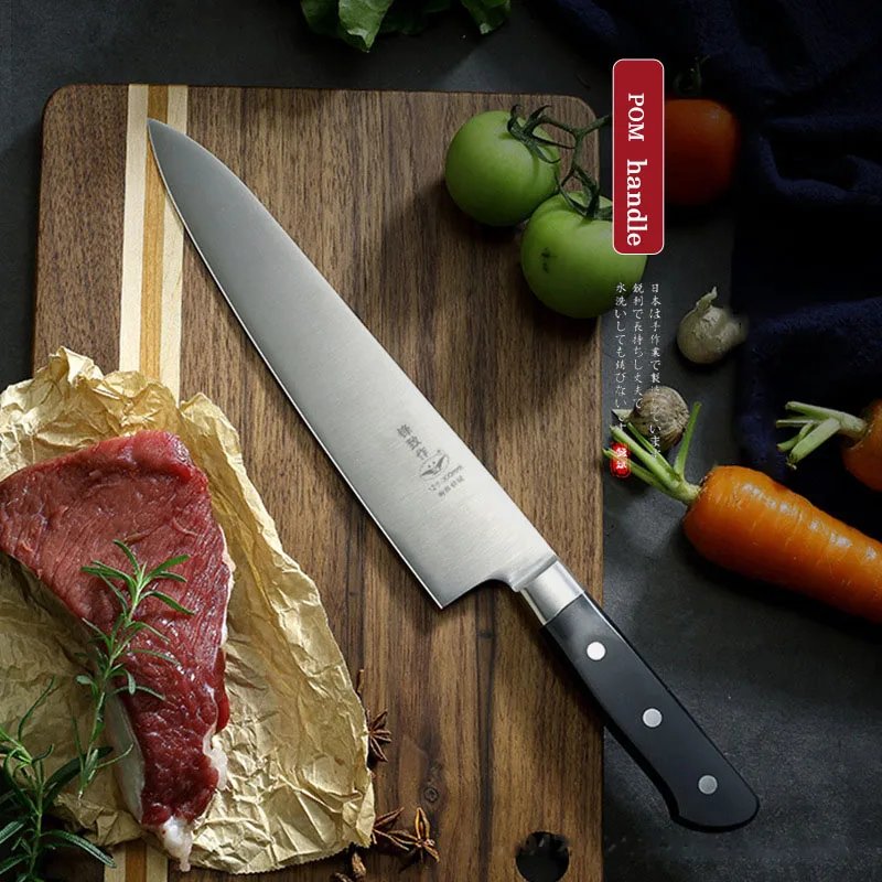 

7/8.3/9.5/11/12 Inch Japanese Style 6Cr16MoV Stainless Steel Kitchen Knives Sharp Cleaver Meat Gyutou Chef Fish Knife POM Handle