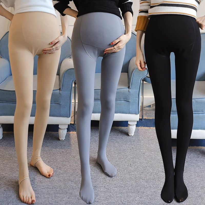8025# High Density Polyamide Fleece and Thickened Maternity Legging Winter Adjustable Belly Clothes for Pregnant Women Pregnancy