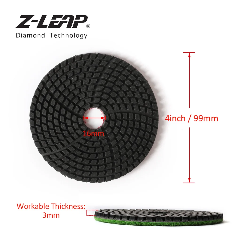 Z LEAP 7 шт./компл. 4 дюйма Алмазный Полировочный диск колодки Гранит Мрамор