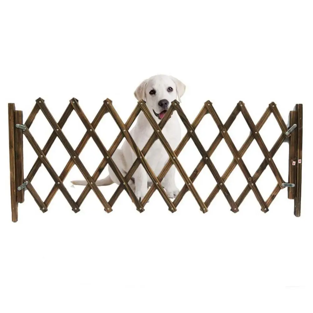 

Fence Safe Wood 33-110cm Dogs Wooden Gate Panel Expandable Pet Safety Separation Barrier Safety Settings Prevent Passing The Gua