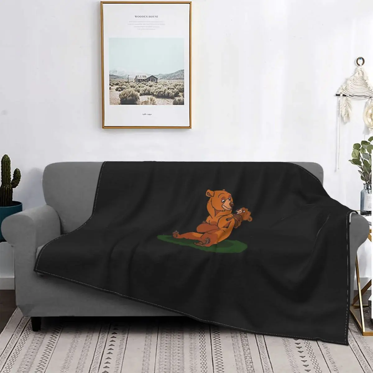

Manta de oso Brother, colcha de cama a cuadros, colcha de lino 135, manta de Picnic, colcha de 220x240