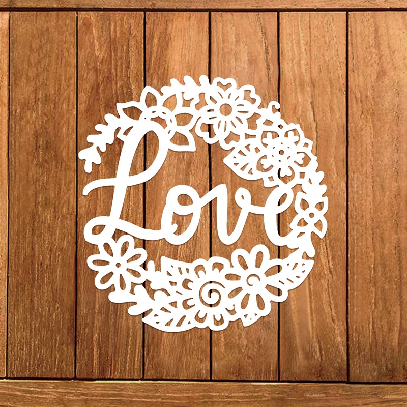 Металлические Вырубные штампы love wreath, вырезанные формы для рукоделия, рукоделие, 2022 diecuts