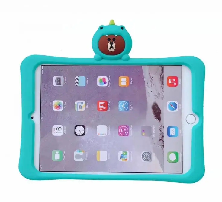 skyblue Чехол для Ipad 10,2 retina мультяшный детский безопасный силиконовый чехол-подставка для Apple Ipad 7 7th 10," A2200 A2198 A2232 чехол для планшета+ ручка - Цвет: skyblue