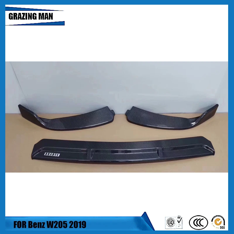 Front Bumper for 100% Carbon Fiber Lip Benz C Class W205 2019 Sport Cover | Автомобили и мотоциклы