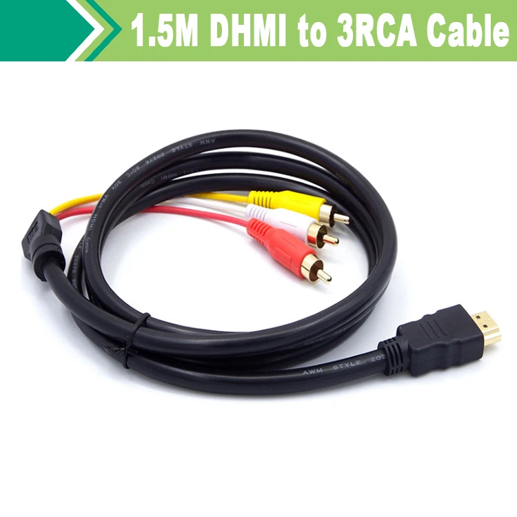 Оптовая продажа 100 шт HDMI к 3RCA адаптер папа мужчине комбинезон К AV Разъем с
