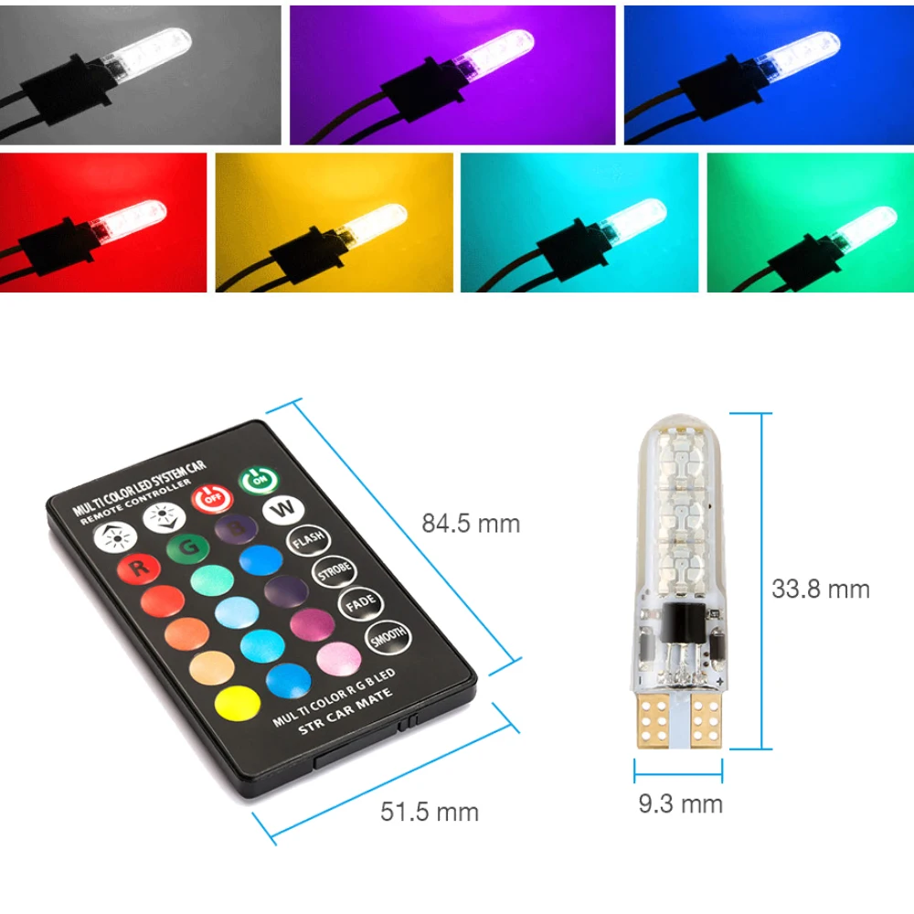 W5W Led T10 Canbus Светодиодные Автомобильные огни RGB светодиодные светильники с