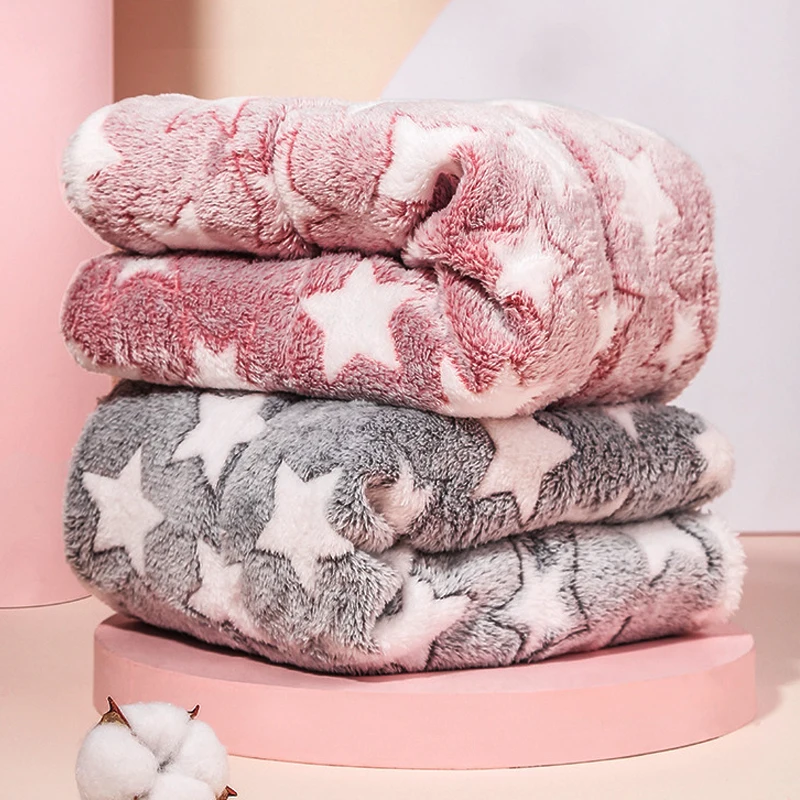 

Pink Lovely Star Pet Fluffy Blanket Warm Soft Cat Mat Gray Sleeping Dog Bed Washable Dirt Resistant Waterproof Pet Puppy Sofa