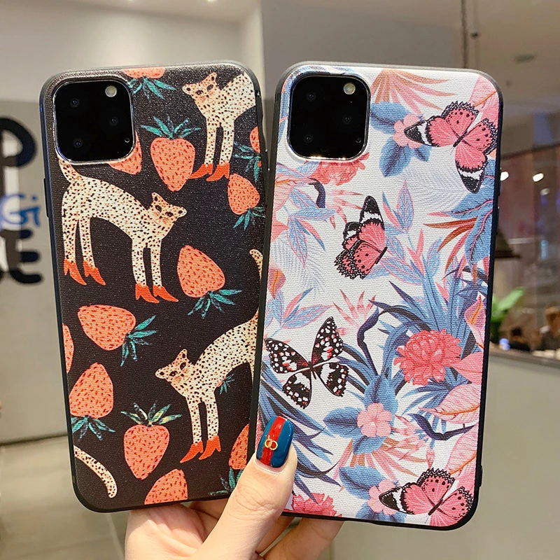 Милый мультяшный чехол для iPhone 11 Pro XS Max XR 11Pro X леопардовая Бабочка Мягкий