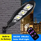 Уличная настенная лампа на солнечной батарее, уличный светильник с датчиком движения и 3 режимами дистанционного управления, водонепроницаемый светильник для сада, гаража, 6090COB