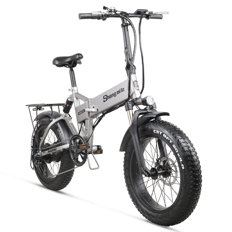 Günstig Shengmilo 500W Stadt Bike Falten Elektro-fahrrad Mountainbike 20 Zoll 4,0 Fett Reifen Ebike 48V 12,8 Ah Lithium-Batterie