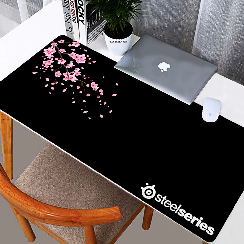 

Sakura Mousepad Black Mausepad Pink Setup Gamer Accessories Office Carpet Japanese Art Mouse Pad Company Gaming Deskmat 90x40 Xl