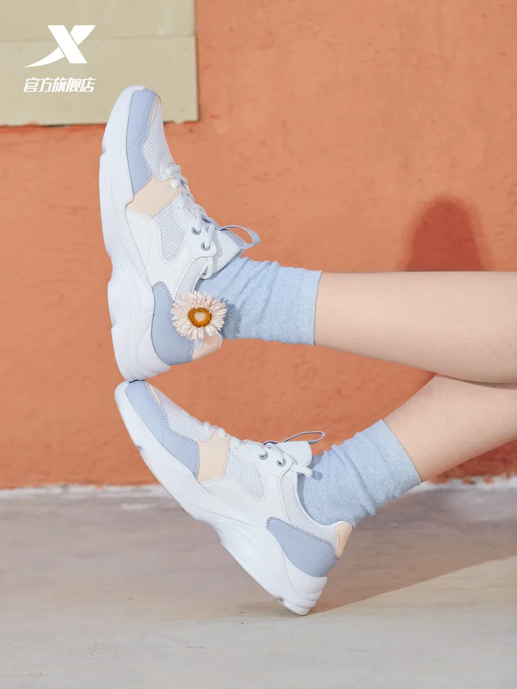 Женские повседневные кроссовки Xtep из натуральной кожи легкая спортивная обувь