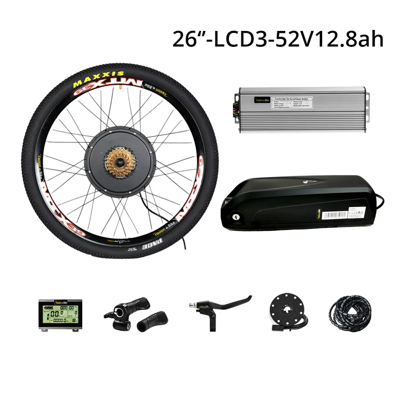 26inch 52v12.8ah 52v12. 8ah батарея для электровелосипеда с 48 в 1500 Вт комплект для переоборудования электрического велосипеда 52 В батарея 48 в Набор для электровелосипеда - Цвет: 26inch 52v12.8ah