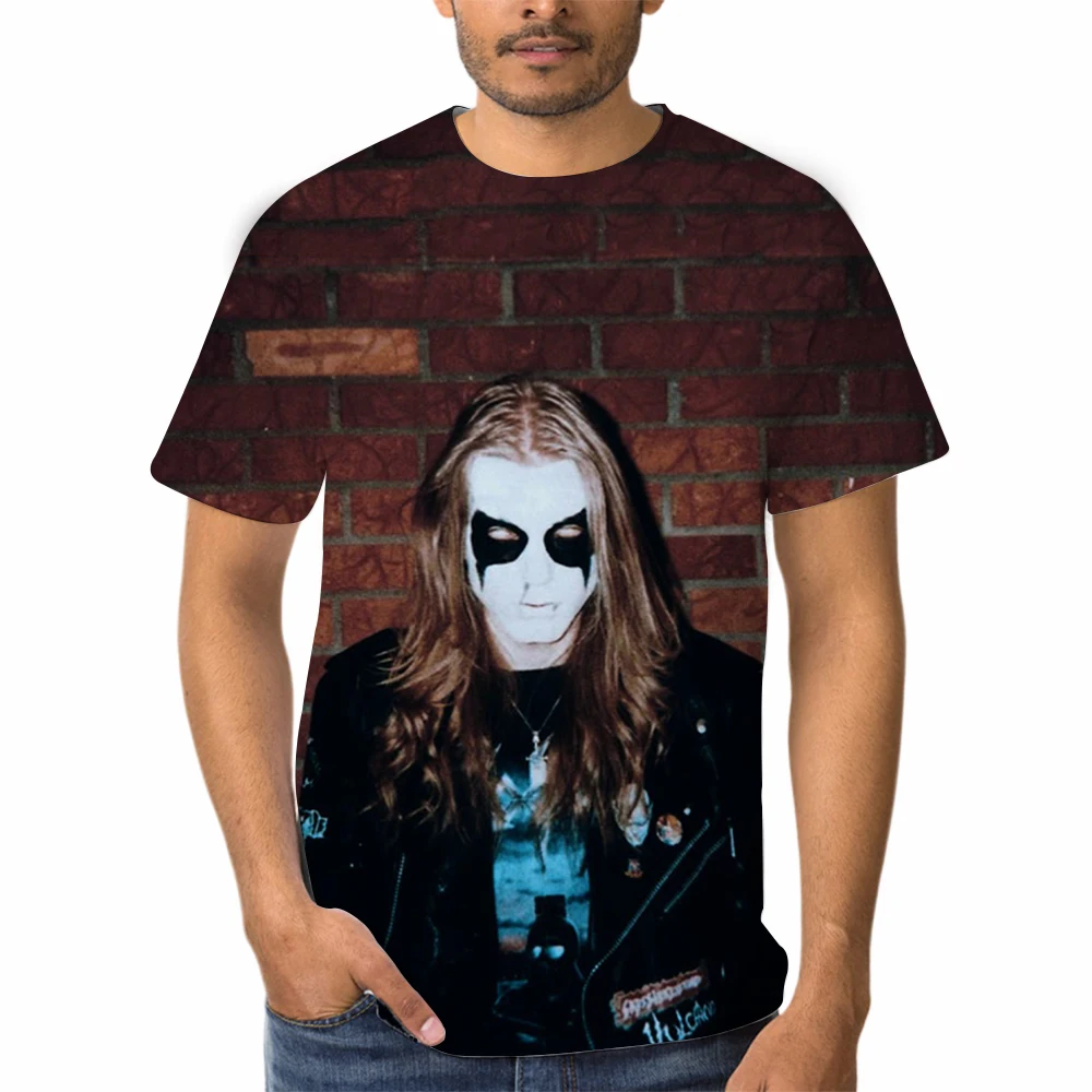 

Summer Norwegian black metal hell's hammer fashion Harajuku style round neck 3D short sleeve T-shirt