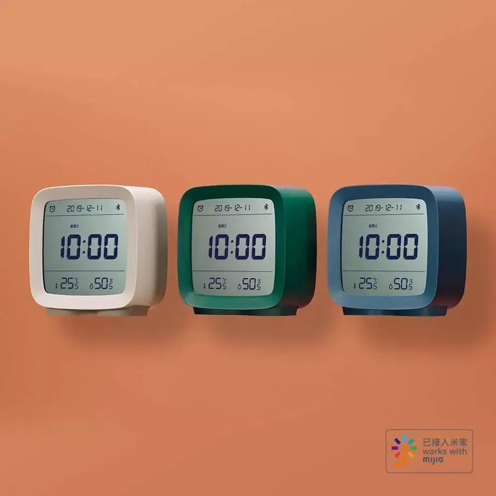 

In stock Xiaomi Qingping Bluetooth Temperature Humidity Sensor Mijia Night Light LCD Alarm Clock Mihome App control Thermometer