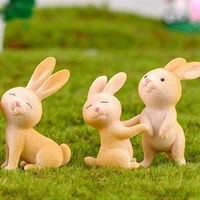 7pcs mini easter micro landscape cute rabbit craft micro figurines miniatures home party wedding garden ornament decoration
