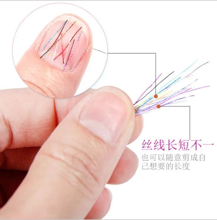 New style Japanese-style gold silver silk diy Alum root ornaments nail sticker paper line Wholesale 12-color set | Красота и здоровье