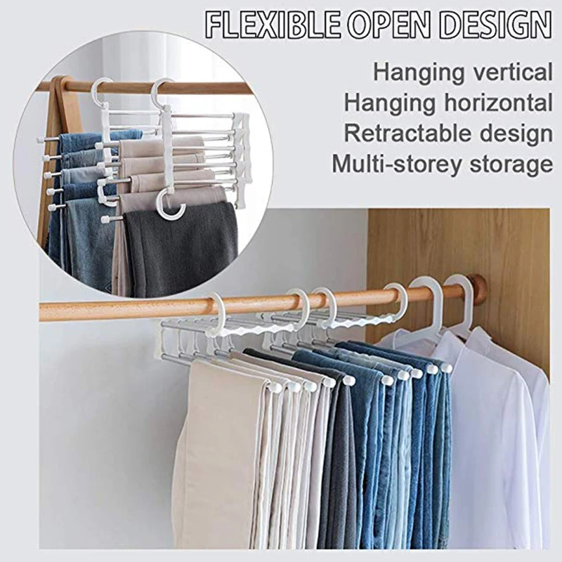 Многофункциональная 5 слойная вешалка для одежды и брюк из нержавеющей