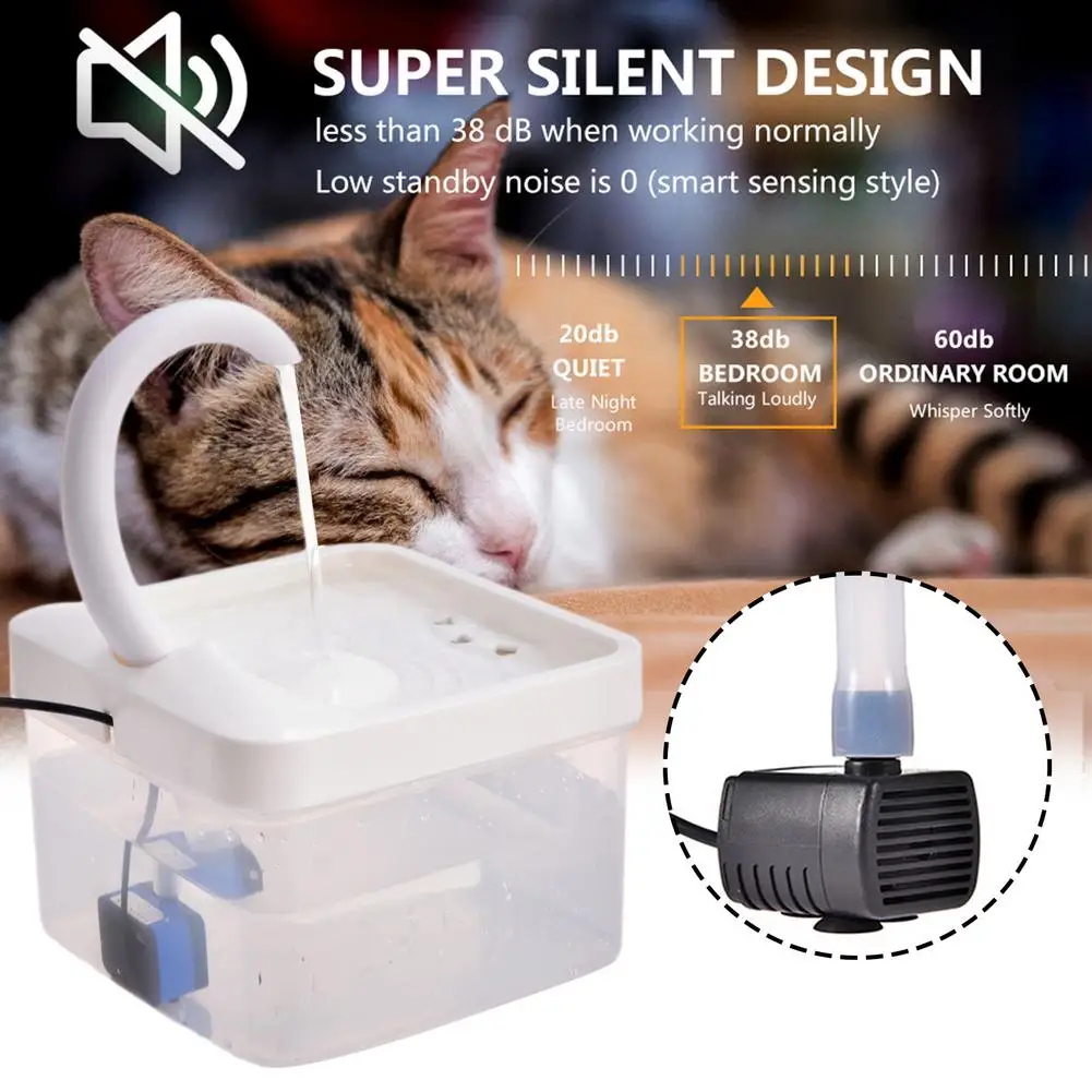 

Swan Neck Pet Water Dispenser Automatic Circulating Cat Drinking Fountain LED Light Automatically Power Off When Lack Of Water
