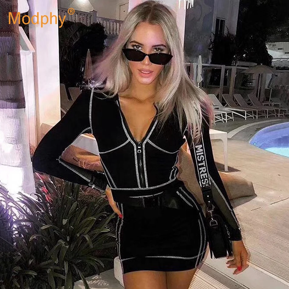 Сексуальное женское Сетчатое Бандажное платье с длинными рукавами Клубное