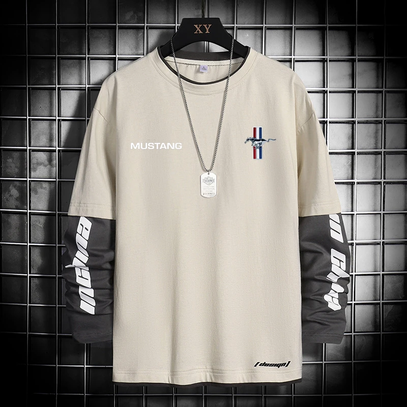 

2020 Mustang The new Brand T-Shirts Mens Long Sleeve T Shirt Round neck Streetwear Casual T-shirts Mens Fashion Print Tops