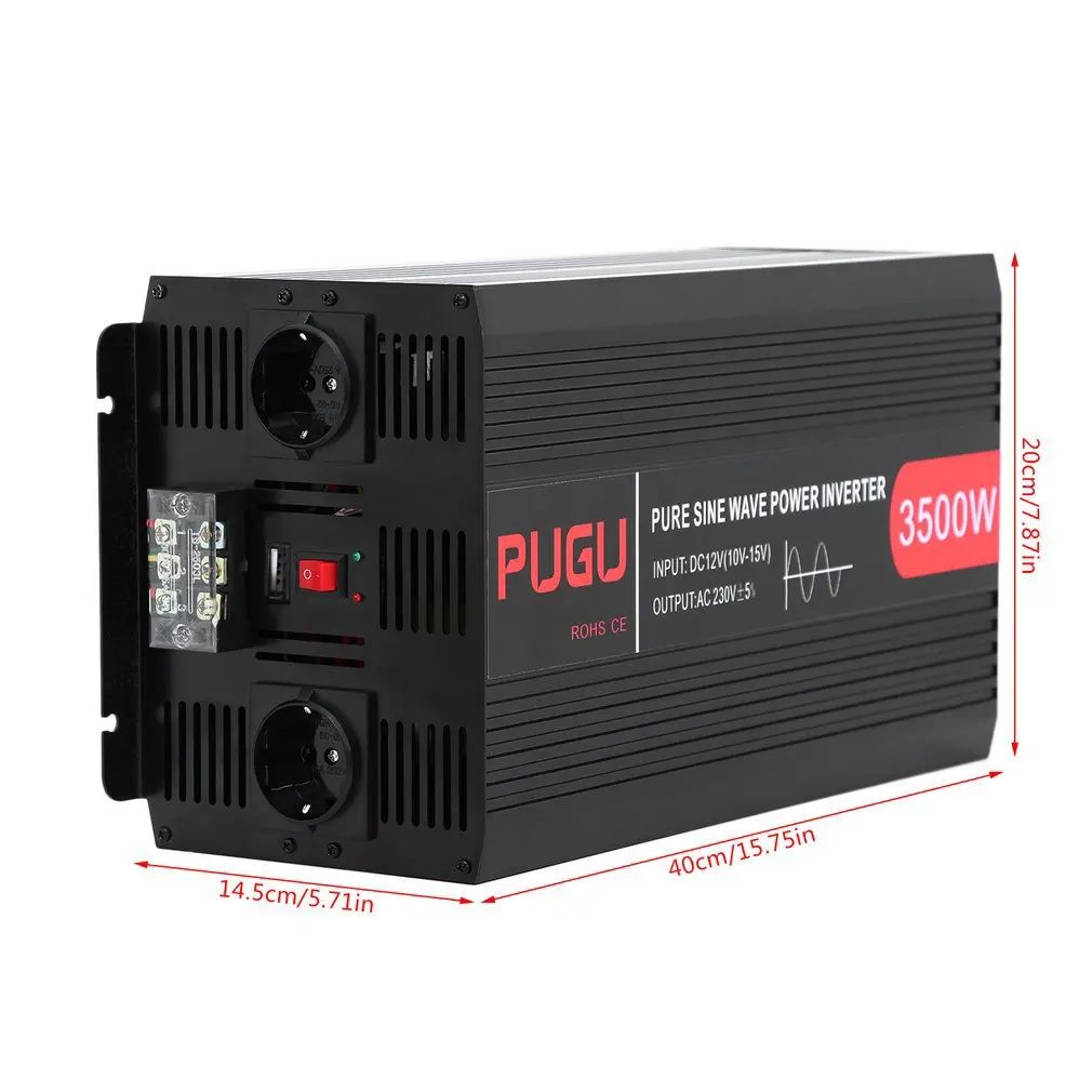 

(ES) Automobile Power Inverter 3500W 7000W Car Power Converter Pure Sine Wave Voltage Transformer Vehicle Power Supply EU Socket