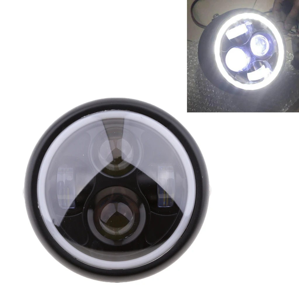 

6.5' Retro Chrome Motorcycle LED Headlight Hi/Lo For Cafe Racer