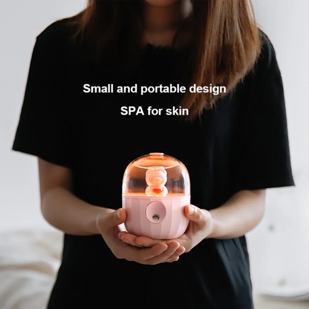 

Cute Cartoon Air Humidifier With Nightlight Mini Nano Sprayer Air Coling Mist Maker Car USB Ultrasonic Mist Humidificador Gift