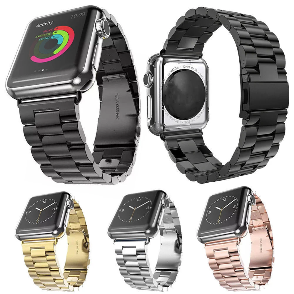 

Ремешок из нержавеющей стали для Apple Watch 6 5 4 3 2 1 Band 38 мм 42 мм, спортивный браслет для iWatch series 5 4 3/2/1, 40 мм 44 мм