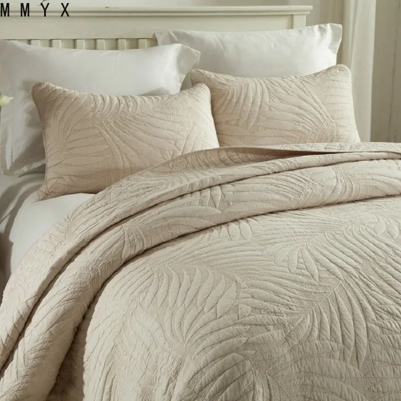 

Bedding Set Quilt Cover King Oversized Pillow Cases 3pcs Embroidered Cotton Summer Quilts Set Quilted Bedspreads Bed Sheet