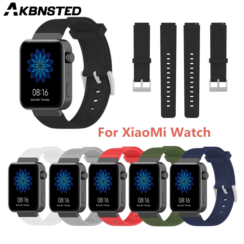 

AKBNSTED Soft Silicone Watch Strap For Xiaomi Mi Watch Smart Watch Replacement Watch Band For Xiaomi Watch Wristband Accessories
